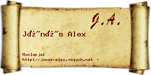 Jónás Alex névjegykártya