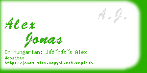 alex jonas business card